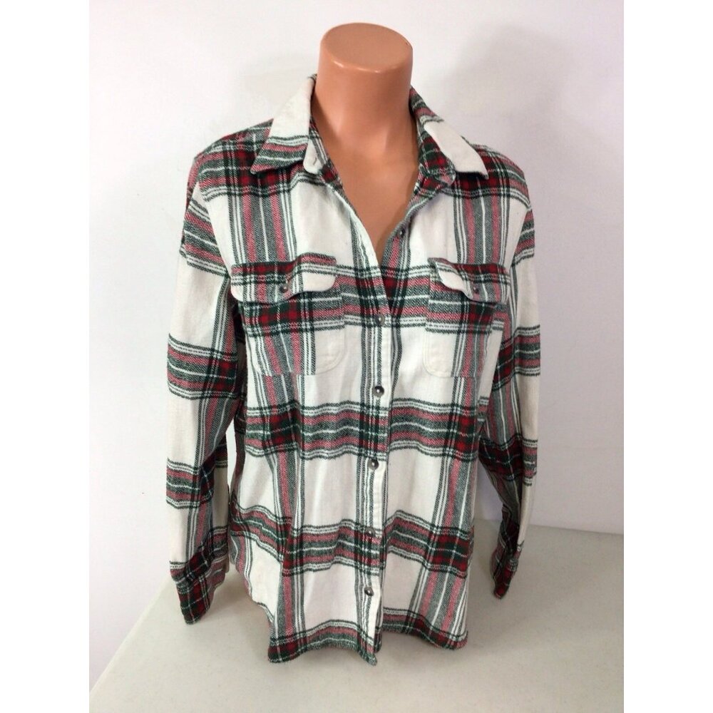 Natural Reflections Flannel Plaid Shirt Womens Medium